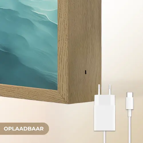 Zee - Silhouet - Abstract - Blauw Light Box met batterij (Wandlamp) middel -USP_websiteoplaadbaarNL