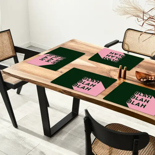 Donkergroen - Tekst - Schaduw - Grafisch Placemat vinyl groot -zzsfeer4_Kitchenyeah-website