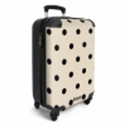 Beige achtergrond met zwarte stippen NBS - Handbagage koffer - Unisex middel -productfoto_3d
