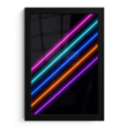 Esthetiek - Retro - Neon fotolijst zwart zonder passe partout klein -3d