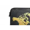 Wereldkaart - Goud - Marmer laptophoes neopreen klein -detail