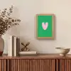Groen - Hart - Minimalistisch - Valentijn Light Box met kabel (Tafellamp) klein -sfeer2