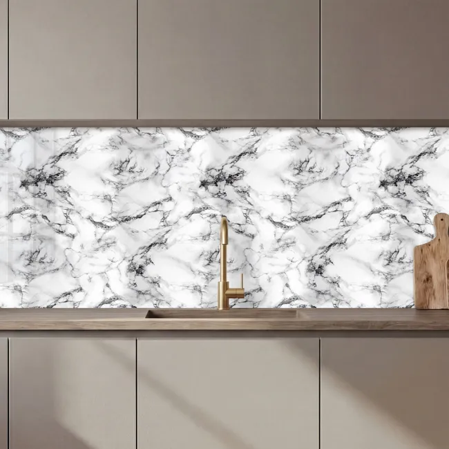 Marmer - Zwart - Dramatisch - Wit keuken achterwand 2 middel 871 zz_3dshopping