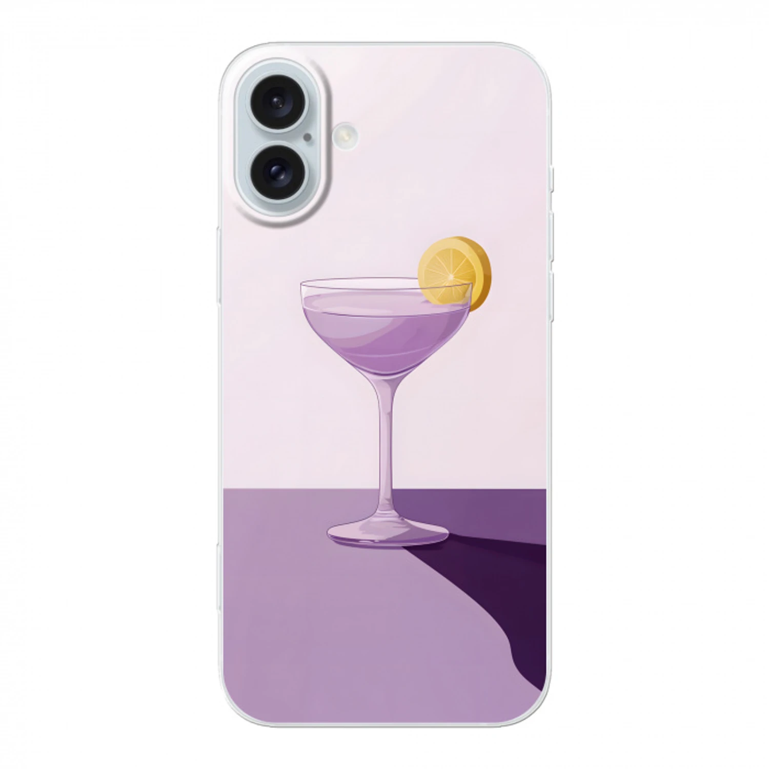 Cocktail - Paars - Minimalistisch - Citroen Apple iPhone 16 Plus klein -3d