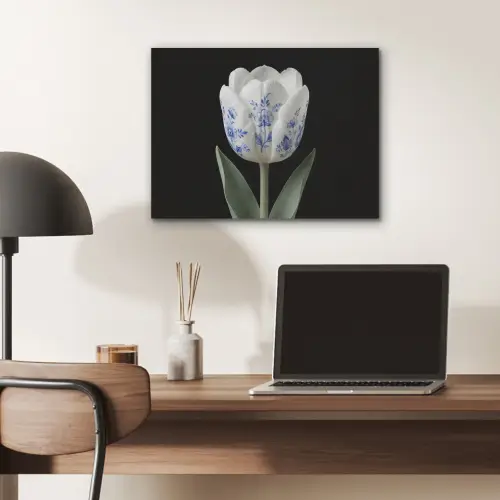 Tulp - Patroon - Blauw PET vilt klein -sfeer5