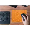 Water - Druppels - Oranje muismat rubber klein -toetsenbord