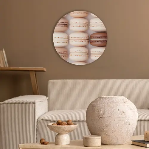 Macarons - Beige - Bruin Akoestische PET Vilt - Rond klein -sfeer1