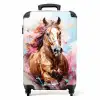 Galopperend paard met kleurrijke achtergrond Koffer - NBS - Handbagage middel -productfoto_recht