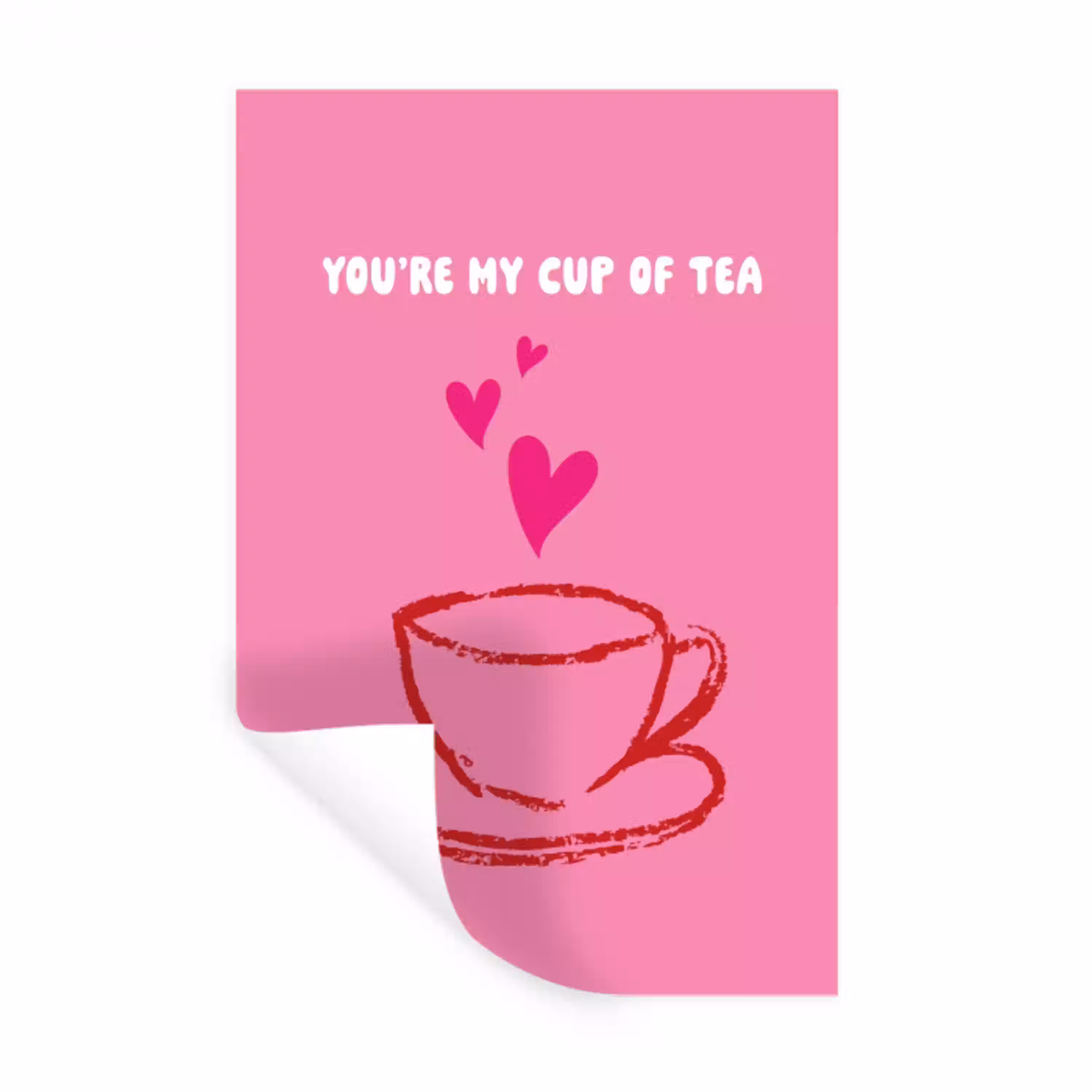 Thee - Roze - Valentijn - Tekst Muursticker klein -3d