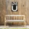 Love - Zwart - Minimalistisch Tuinposter op houten frame 2 cm dik klein -sfeer4
