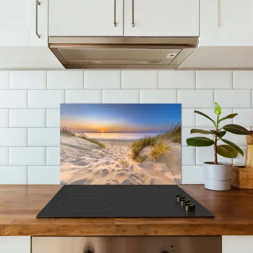 Duin - Zonsondergang - Horizon - Strand - Gras keuken achterwand spatscherm klein -sfeer2