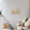 Vogels - Bloesemtak - Bloemen - Oranje Tuinposter op houten frame 2 cm dik klein -sfeer1