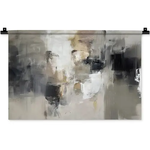 Kleurenpalet - Penseelstreken - Beige - Nevelig Wandkleed katoen klein -zz3d