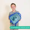 Blauw pluizig monster met hoorns Kinderrugzak - Blauw middel -sfeer1_NL