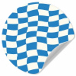 Golvend - Patroon - Blauw Wandcirkel behangsticker klein 186 -3d