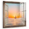 Doorkijk - Zee - Boot - Zonsondergang plexiglas 5mm klein -zzzproduct_nieuw