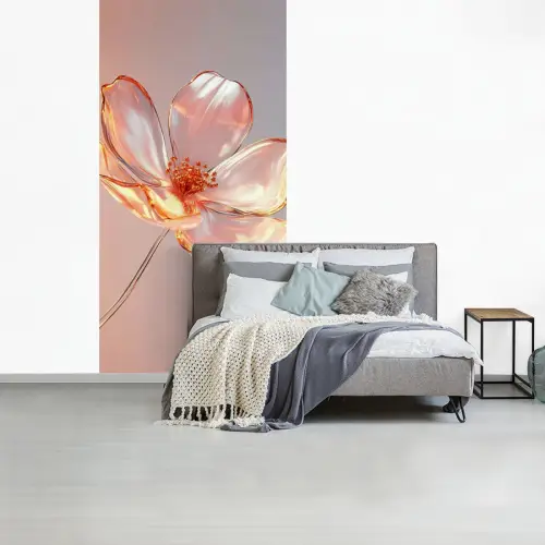 Glazen - Bloem - Roze fotobehang vinyl groot -slaapkamer