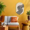Golvend - Lijnen - Abstract - Silhouet Wandcirkel Ovaal Forex klein -sfeer4