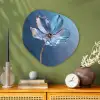 Blauw - Bloem - Glazen - Sierlijk Wandcirkel Organisch Aluminium middel -sfeer2
