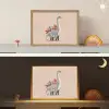 Dinosaurus - Planten - Beige - Stippen Light Box met batterij (Wandlamp kind) middel -sfeer3_kind