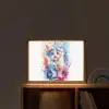 Kat - Kleurrijk - Verf - Dier - Wit Light Box met batterij (Wandlamp kind) middel -sfeer1_kind