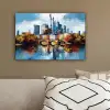 Bomen Frankfurt- Stad - Skyline - Brug canvas 2cm klein -sfeer3