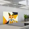Vos - Oranje - Abstract - Driehoeken keuken achterwand spatscherm klein -3d_schuin