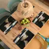 Gezicht - Vrouw - Zwart - Abstract Placemat vinyl groot -zzsfeer5_Kitchenyeah-website