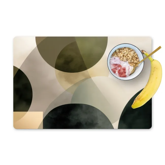 Placemat - 6 stuks - Vlakken - Abstract - Beige - Cirkels
