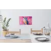 Uil - Roze - Blauw - Verf - Abstract Muursticker klein -eettafel