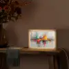 Modern - Oranje - Grijs - Kunst Light Box met kabel (Tafellamp) klein -sfeer4