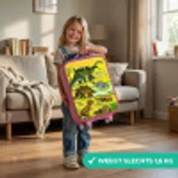 Dinosaurus in Dinosaurusland Kinderkoffer - Roze klein -sfeer2_NL