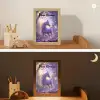 Eenhoorn - Paars - Sprookje - Fantasy dier Light Box met kabel (Kinderlampje) klein -sfeer3_kind
