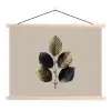 Beukenbladeren - Bruin - Groen - neutraal textielposter latten blank klein -3d