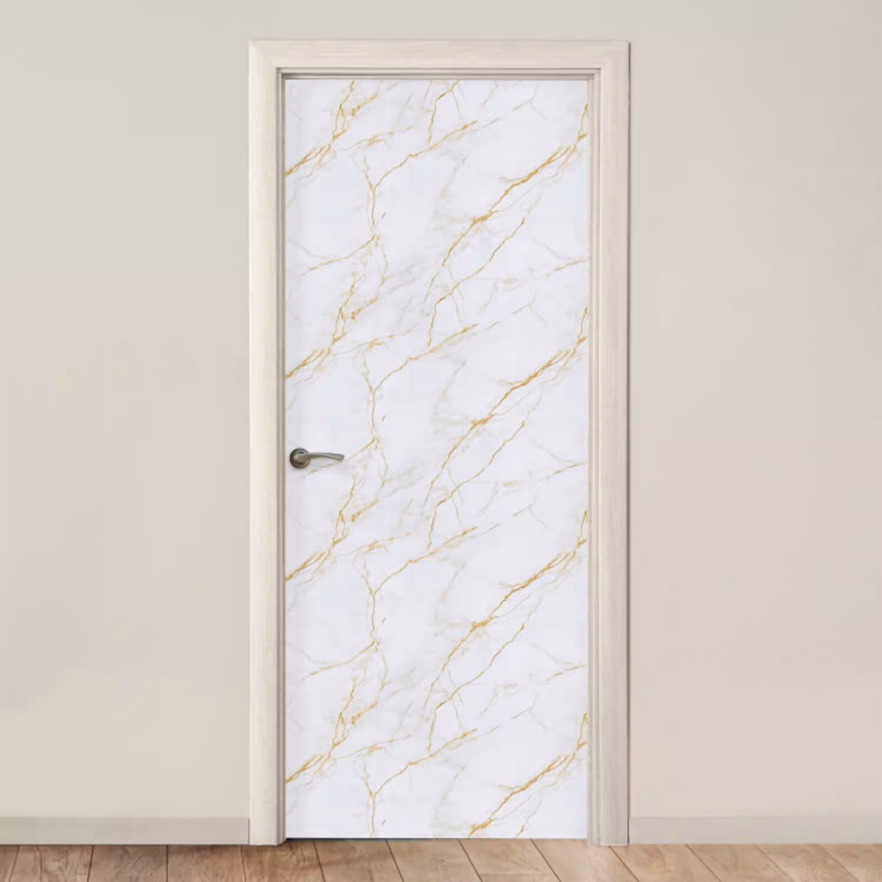 Wit - Marmer - Goud - Luxueus deurposter klein 289 -3d_beige