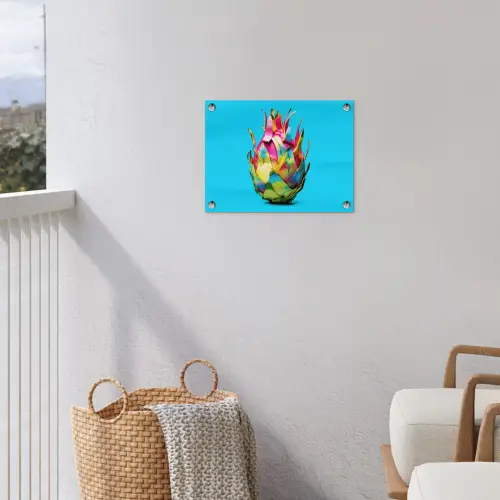 Drakenfruit - Blauw - Levendig tuinposter los doek klein -sfeer8