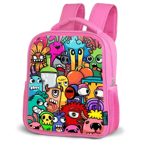 Monster met 1 Oog Kinderrugzak - Roze middel -schuin