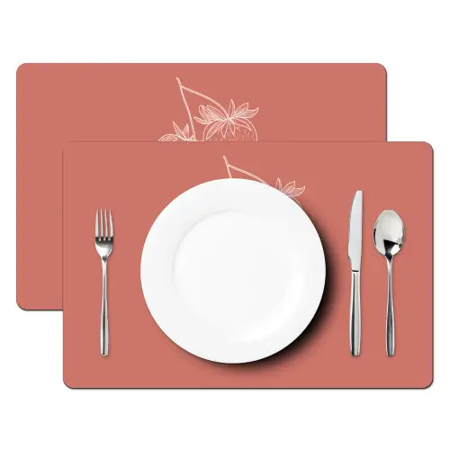 Minimalistisch - Illustratie - Aardbei - Tak Placemat vinyl groot -zzsfeer2_Kitchenyeah-website