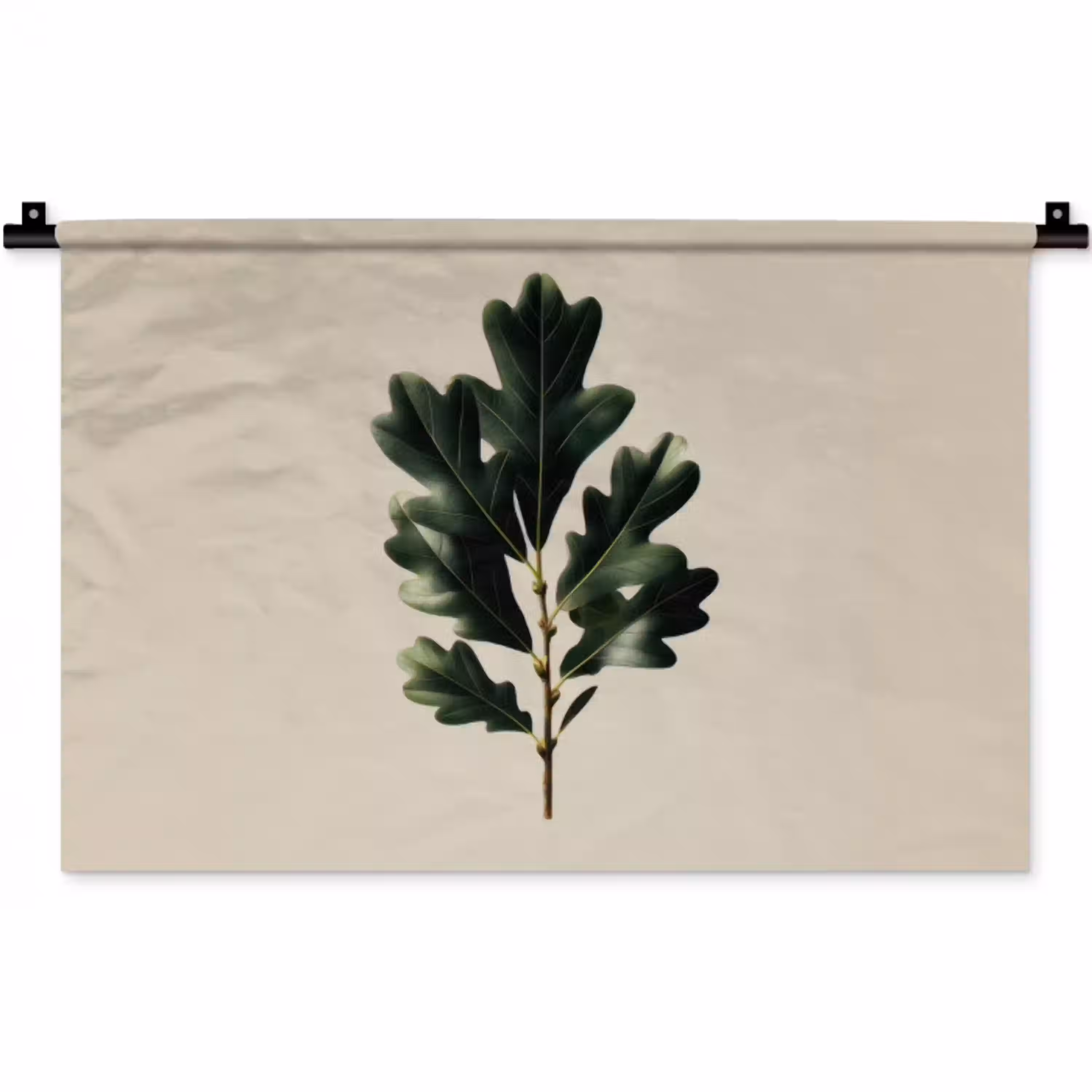 Eikenbladeren - Beige - Groen - Golvende randen Wandkleed katoen klein -zz3d