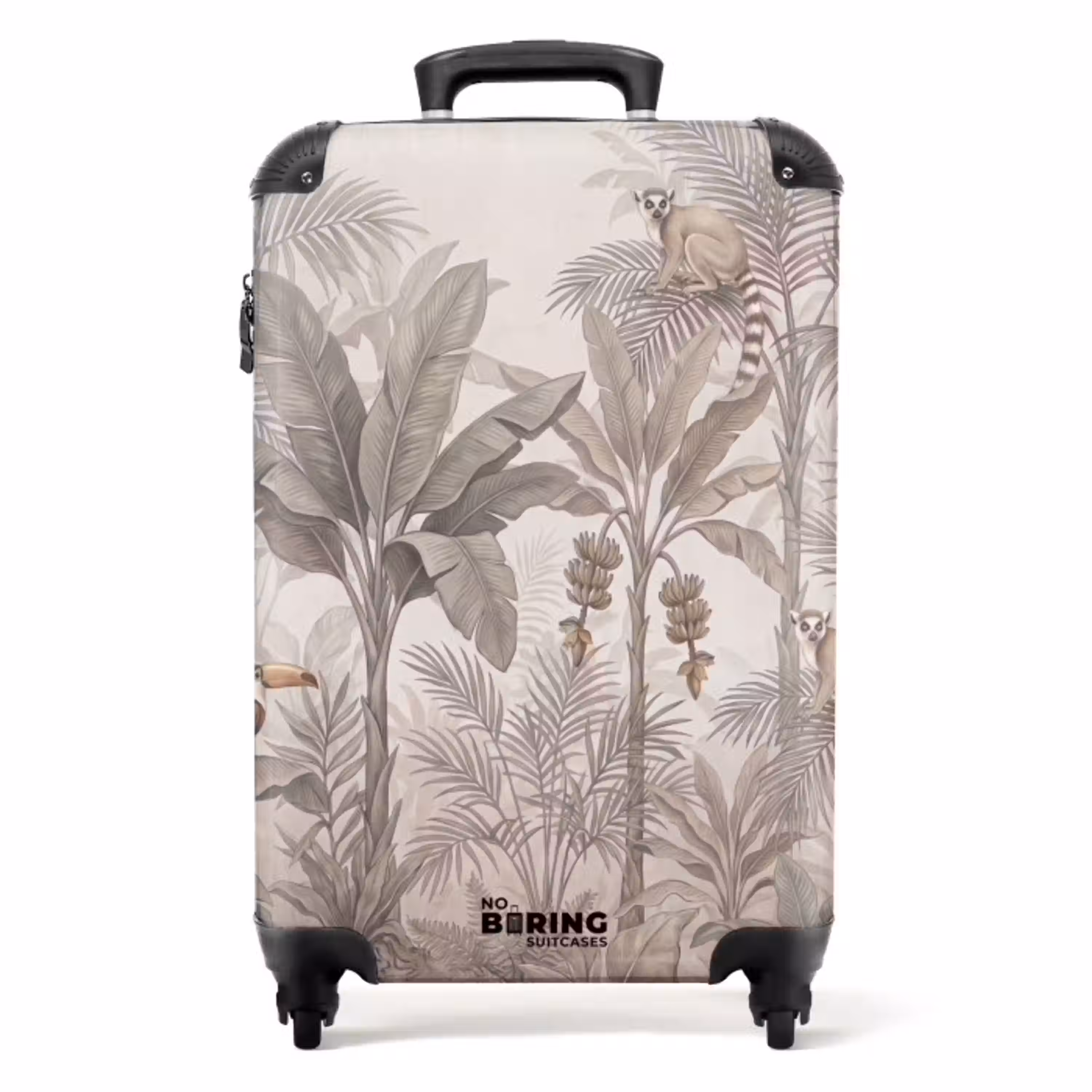 Natuur - Jungle - Ringstaartmaki - Bruin NBS - Handbagage koffer - Volwassenen Unisex middel -productfoto_recht