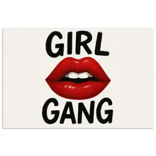 Lip - Girl - Rood - Letters poster papier klein -3d