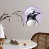 Pinguïn - Koksmuts - Lief - Paars Wandcirkel behangsticker klein -sfeer3