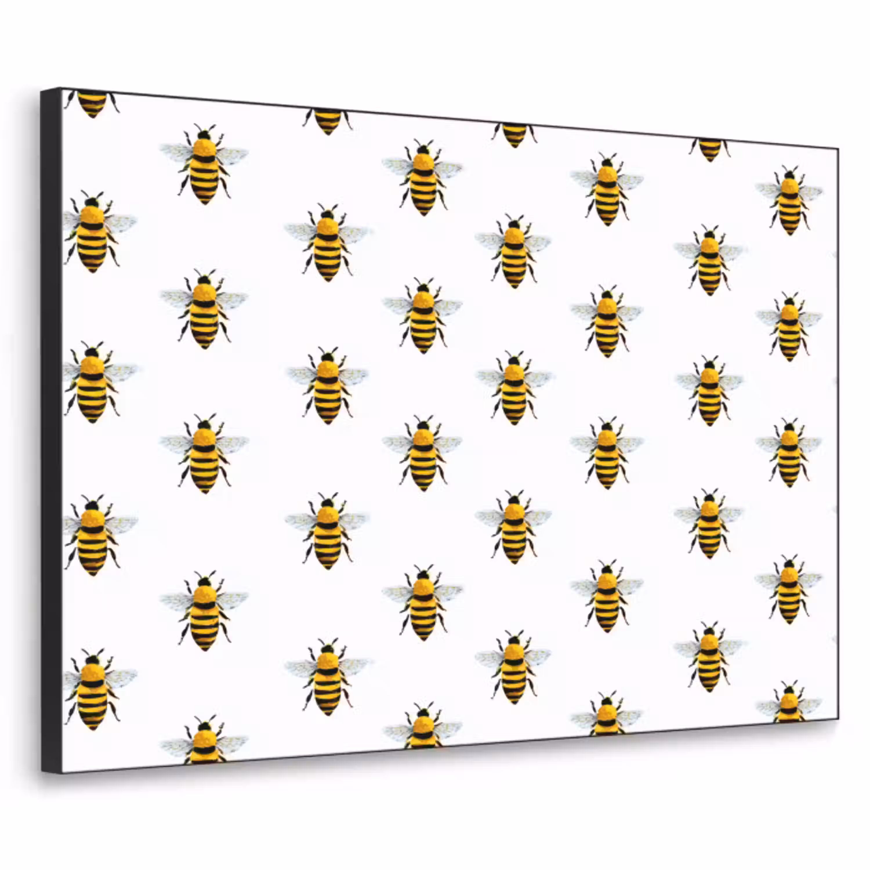 Bijen - Tijdloos - Wit Textielframe zwart klein 947 -3d