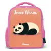Panda - Slapen - Oranje Kinderrugzak - Roze middel -3d
