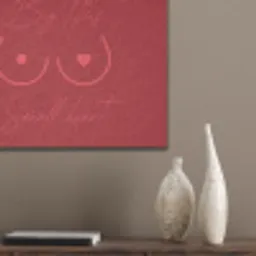 Big titties small heart - Rood - Hart PET vilt klein -sfeer6_closeup