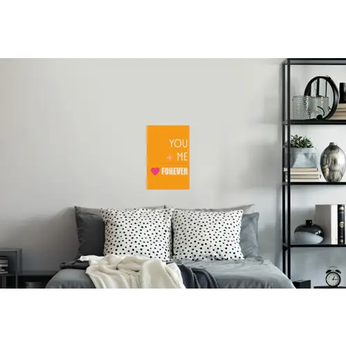 Oranje - Love - Valentijn Muursticker klein -slaapkamer
