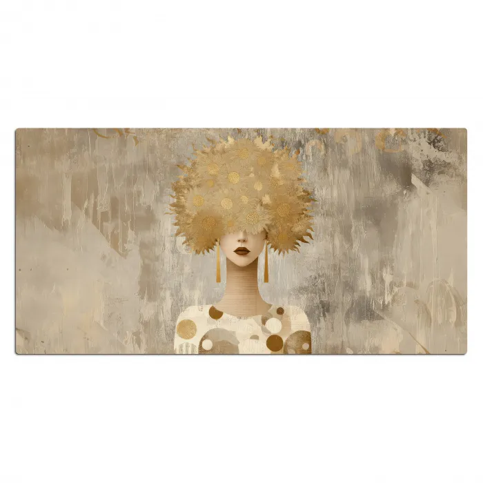 Goud - Portret - Vrouw Muismat XXL klein -3d_leeg