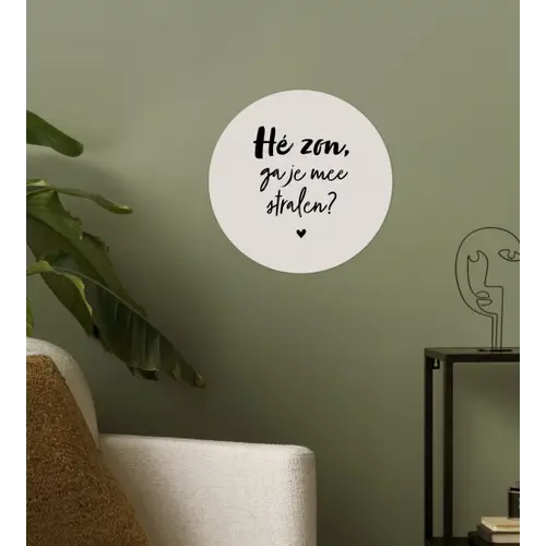 Tekst - Hé zon, ga je mee stralen? - Quotes - Zomer Wandcirkel behangsticker klein -sfeer2
