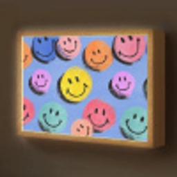 Smileys - Kleurrijk Light Box met batterij (Wandlamp kind) middel -z3d_website