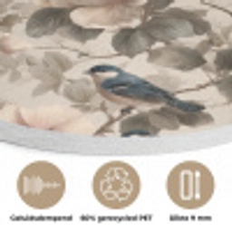 Klassiek - Vogels - Kleurrijk Akoestische PET Vilt - Rond klein 838 -closeup_NL